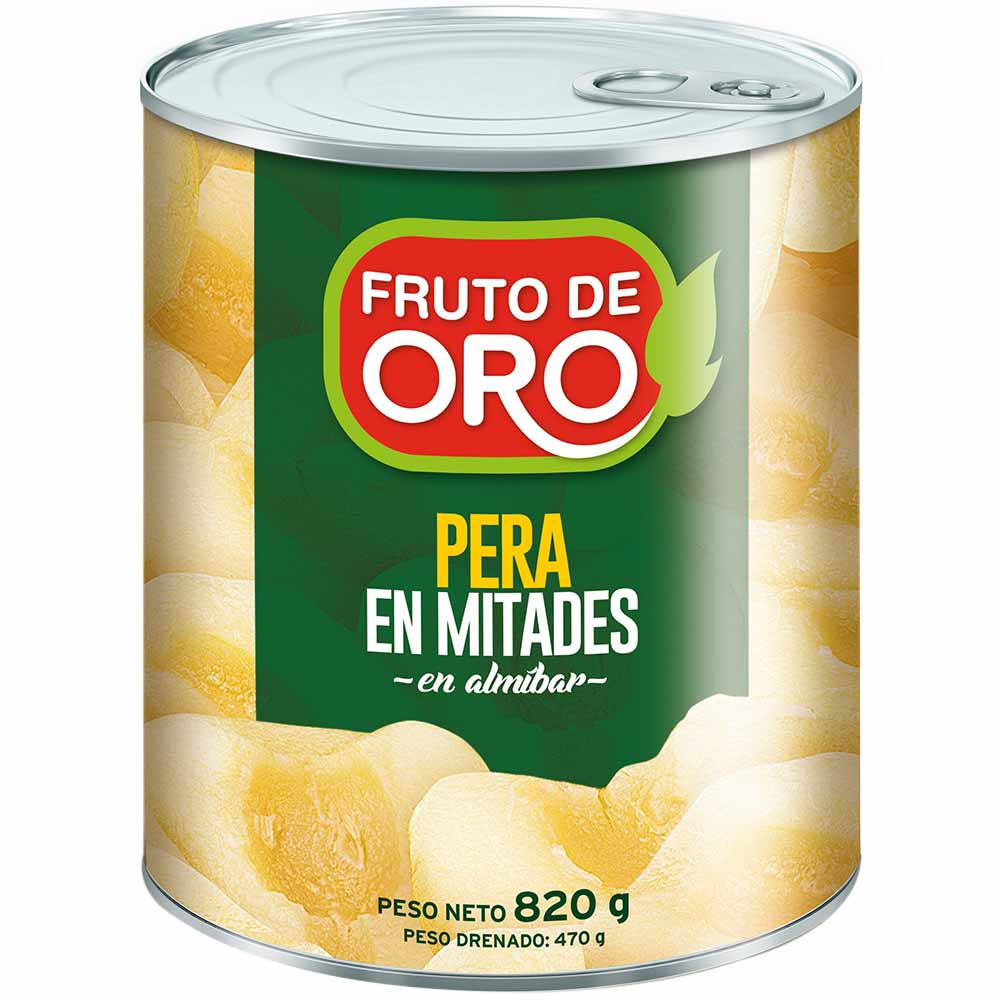 Frutas en Conserva FRUTO DE ORO Pera en Mitades Lata 820g