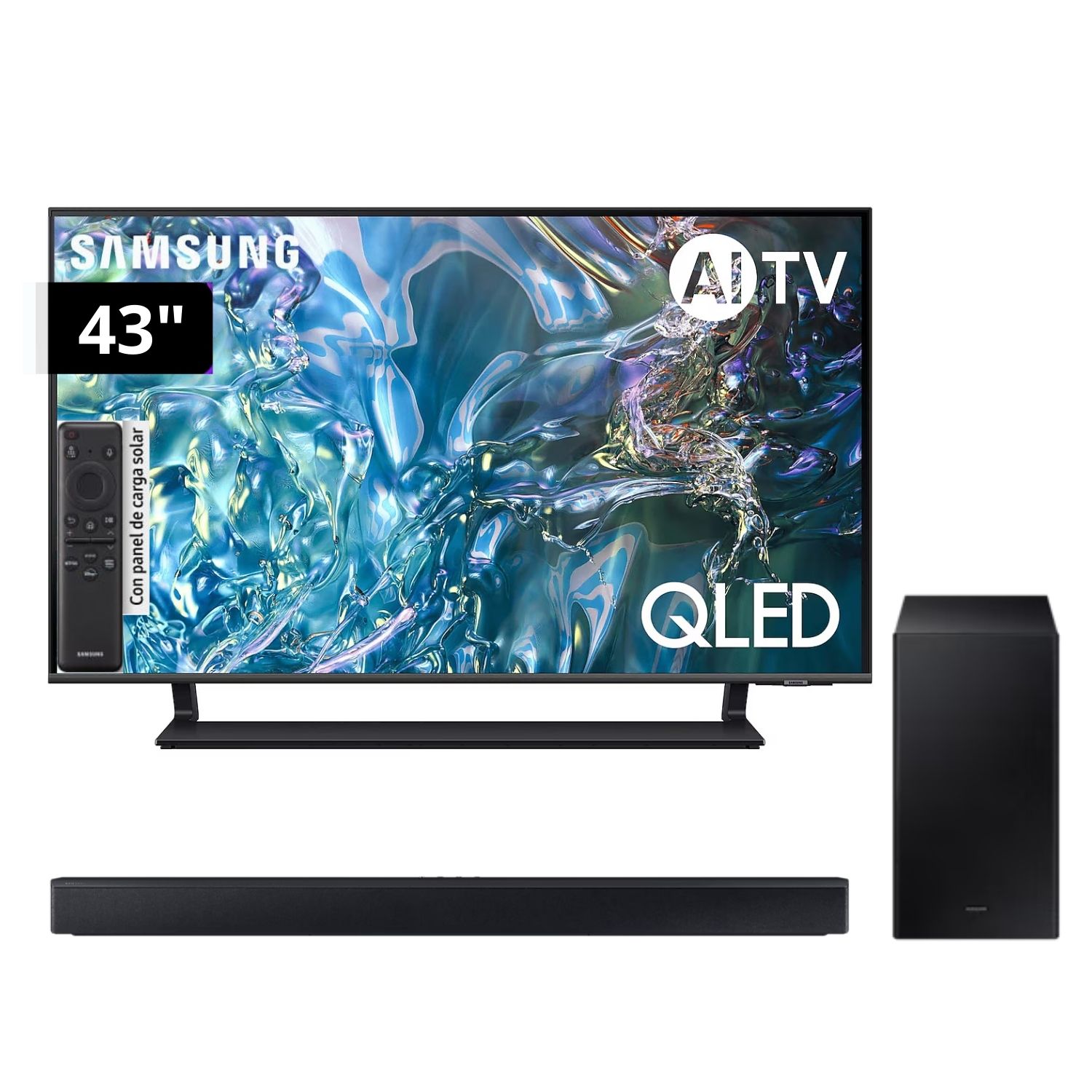 Televisor Samsung QLED Tizen OS Smart Tv 43 4K QN43Q65DAGXPE + Soundbar HW-C450