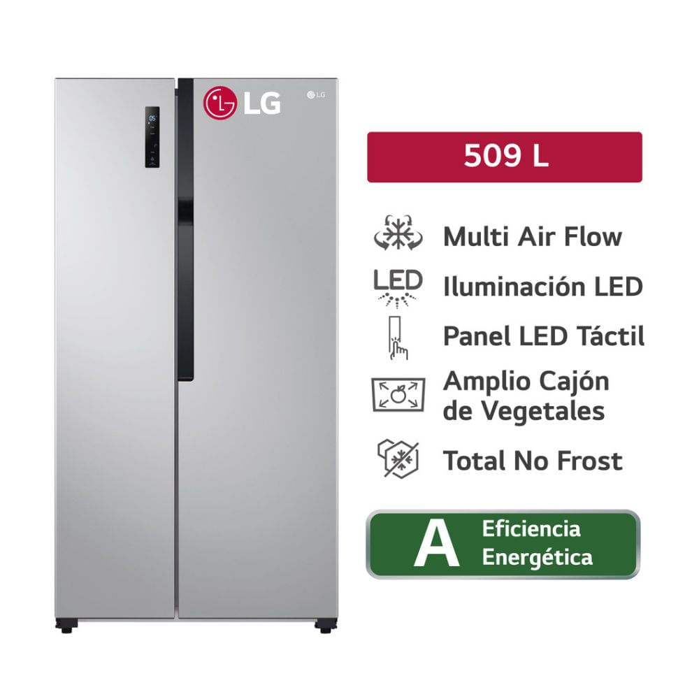 Refrigeradora LG LS51BPP Side By Side Smart Inverter 509L Plateado