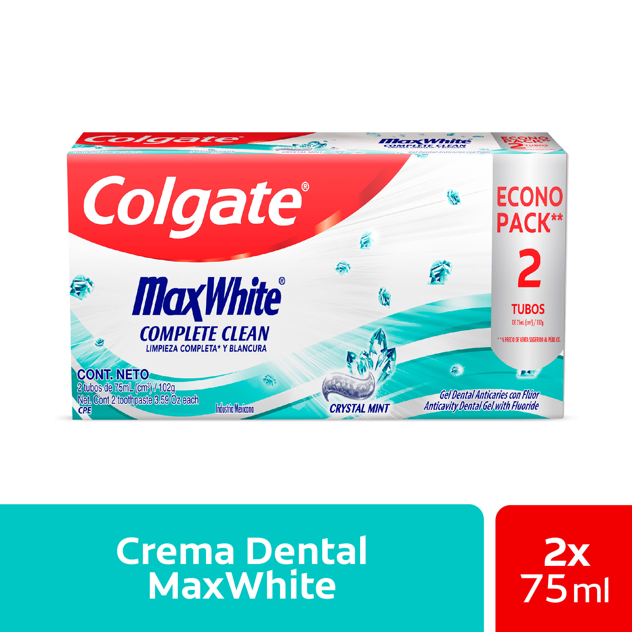 Pasta Dental COLGATE Max White 2x75ml