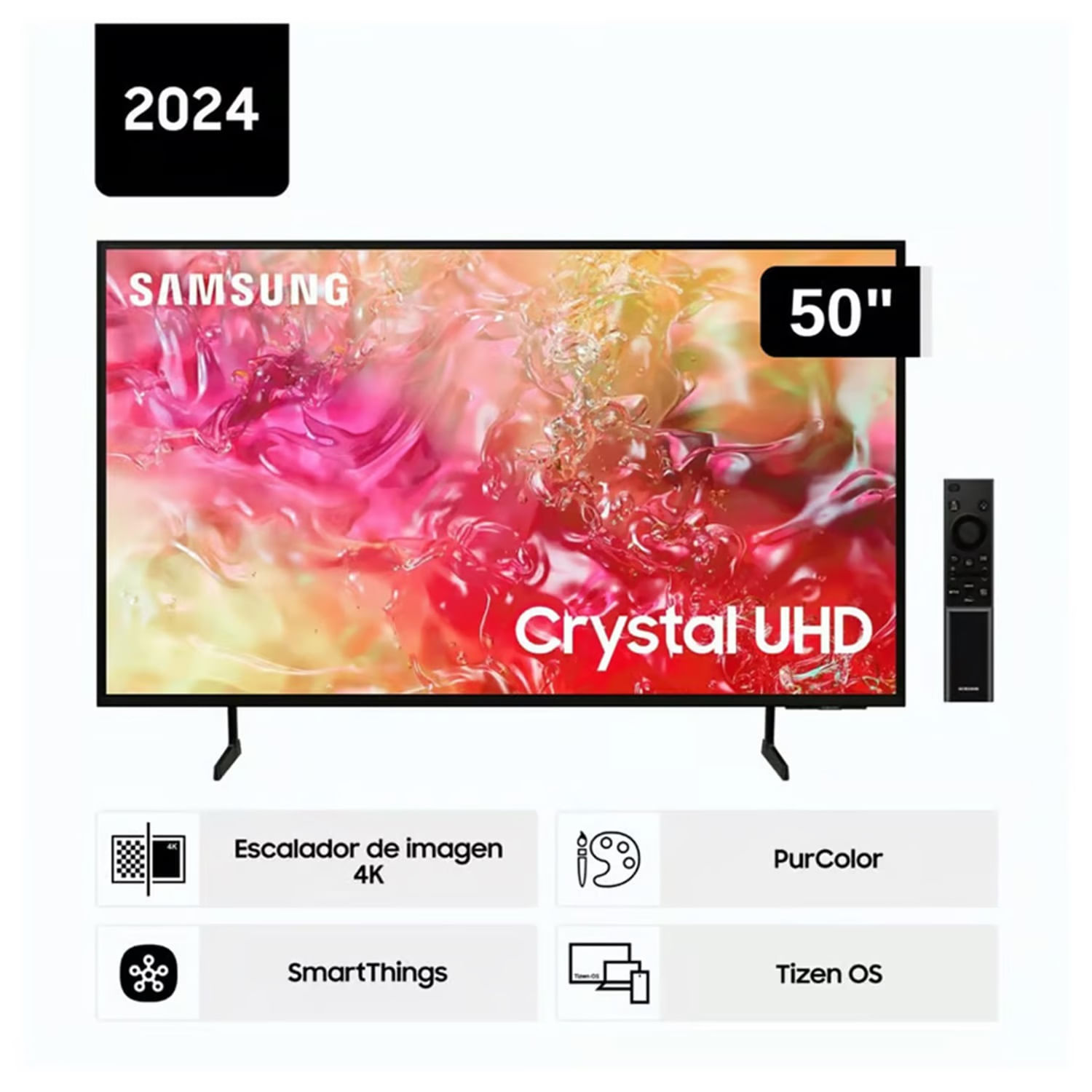 Televisor de 50" Smart Tv 4K UHD Tizen OS 2024 Samsung 50DU7000