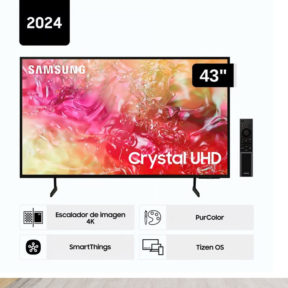 Televisor de 43" Smart Tv 4K UHD Tizen OS 2024 Samsung 43DU7000