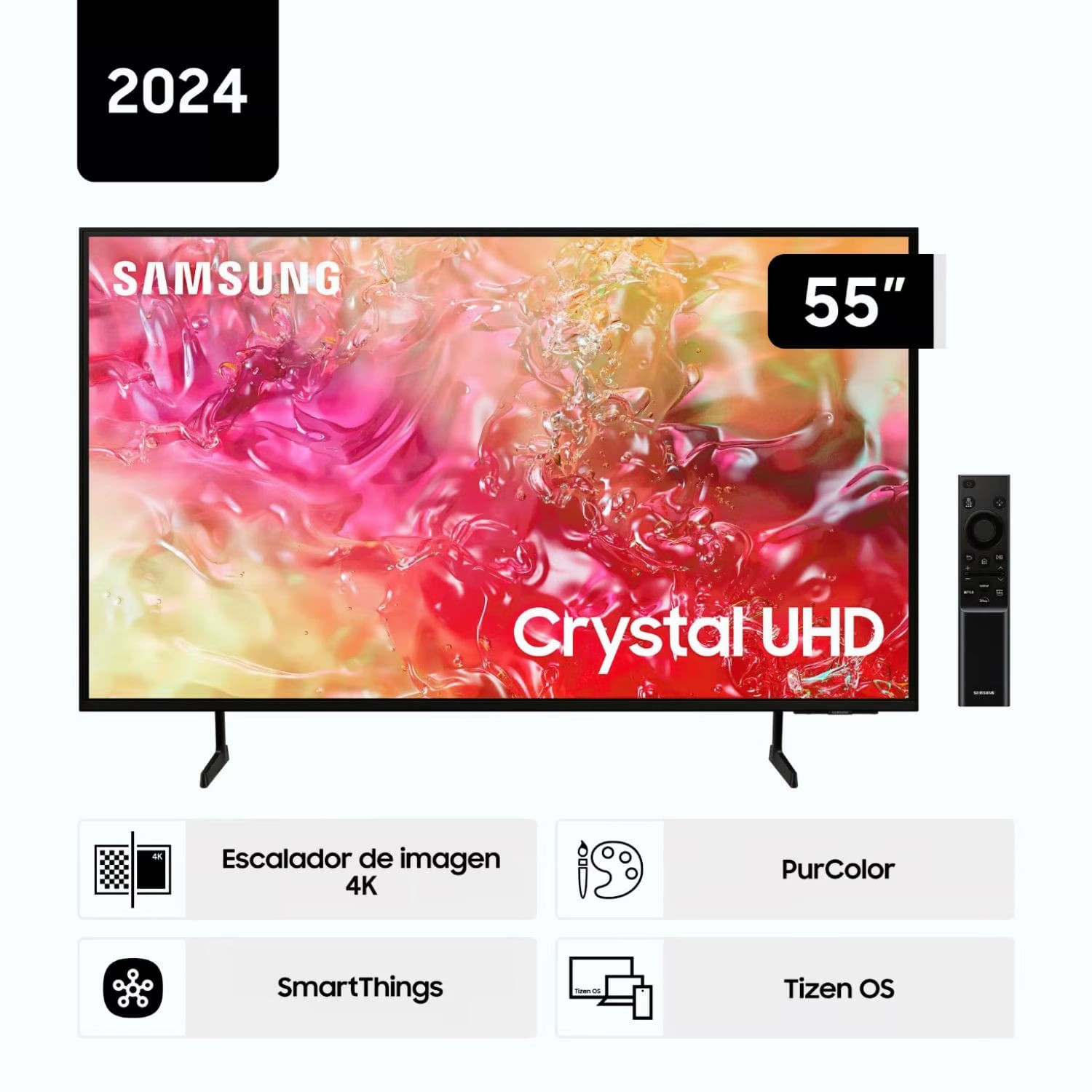 Televisor de 55" Smart Tv 4K UHD Tizen OS 2024 Samsung 55DU7000