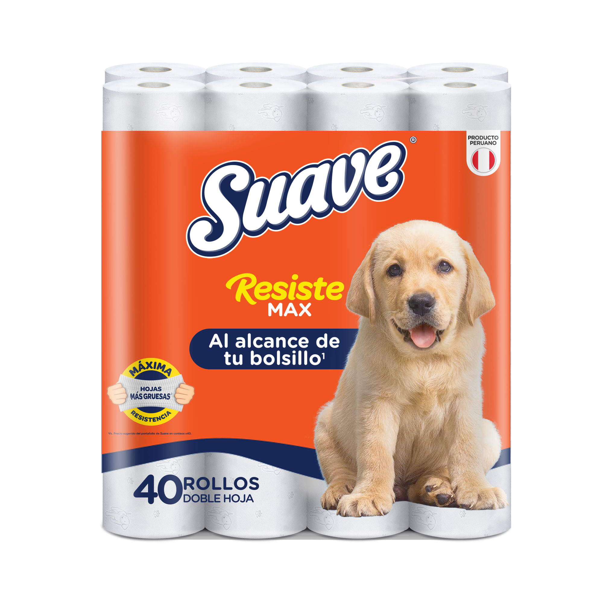 Papel Higiénico SUAVE Resistemax Doble Hoja Paquete 40un