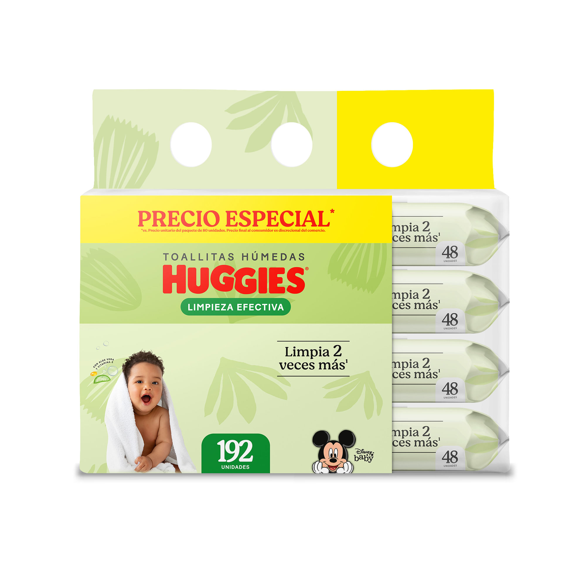 Toallitas Húmedas HUGGIES Limpieza Efectiva Paquete 192un