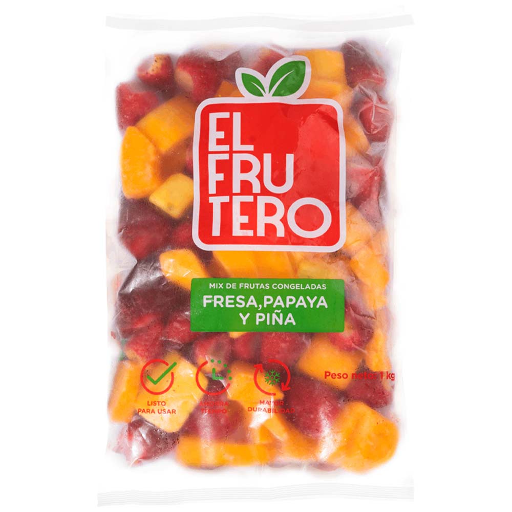 Mix de Fresa, Papaya y Piña Congelada EL FRUTERO Bolsa 1Kg