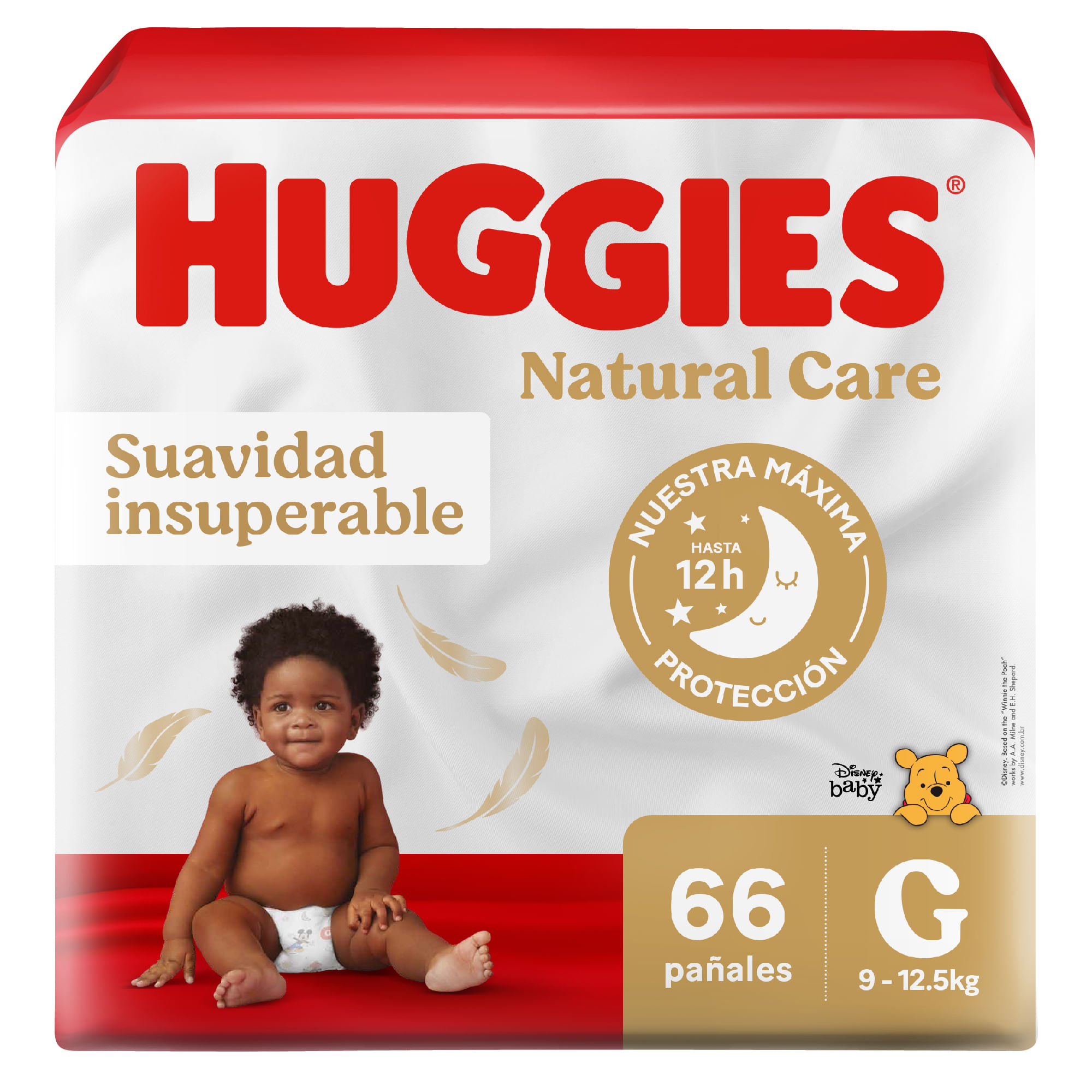 Pañales para Bebé HUGGIES Natural Care Talla G Paquete 66un