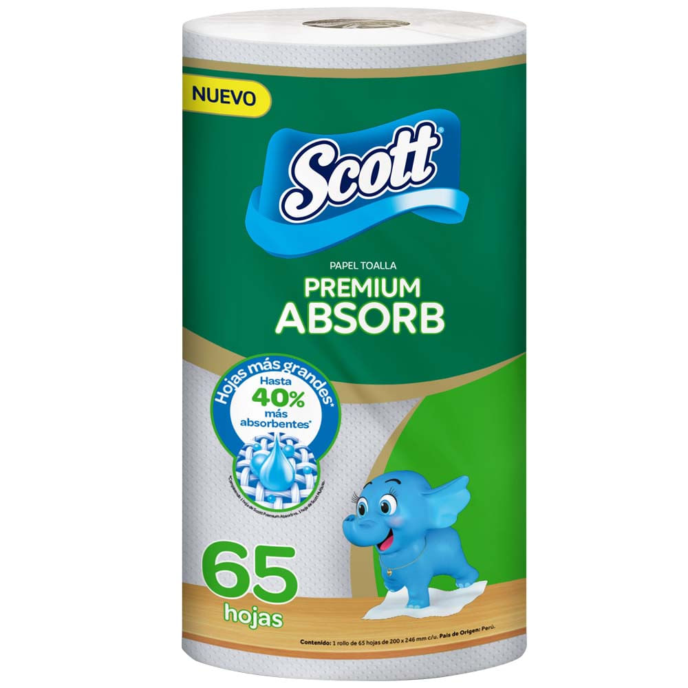 Papel Toalla SCOTT Calorie Absorb 65 hojas Paquete 1un