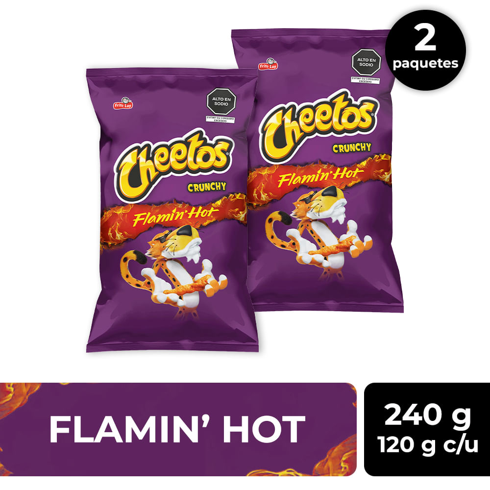 Pack Piqueos CHEETOS Flamin Hot Bolsa 120g x 2un