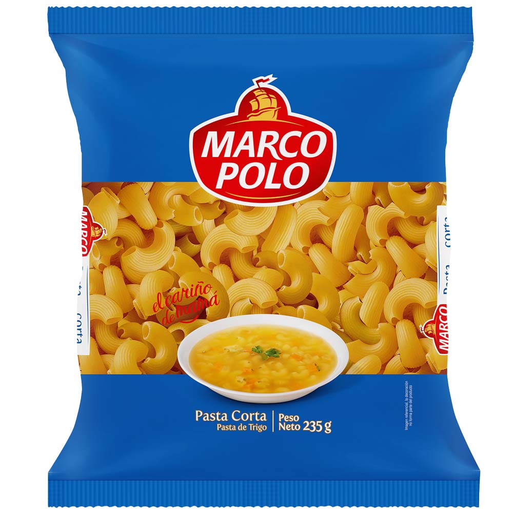 Fideos Codo Mediano Rayado MARCO POLO Bolsa 235g