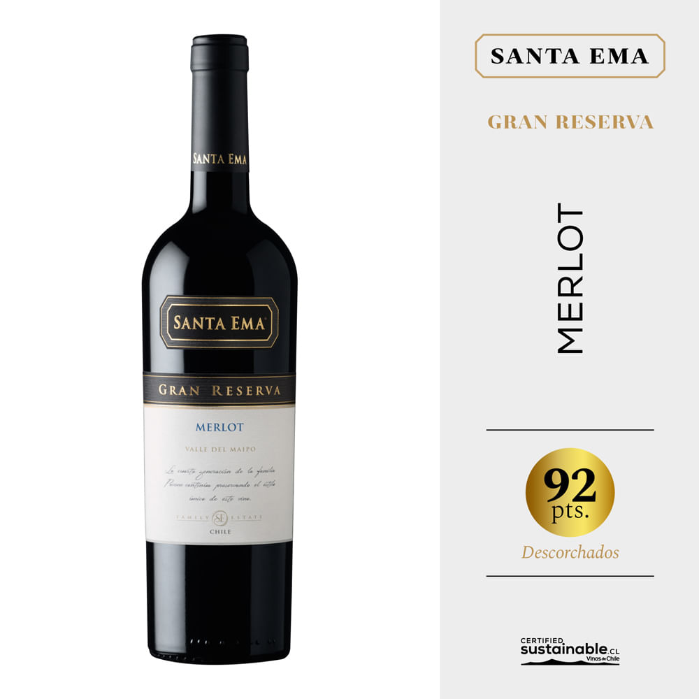 Vino Tinto SANTA EMA Gran Reserva Cabernet Merlot Botella 750ml