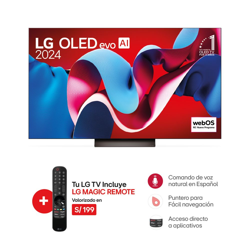 Televisor Lg 77" Oled77C4Psa Oled Evo 4K (2024)