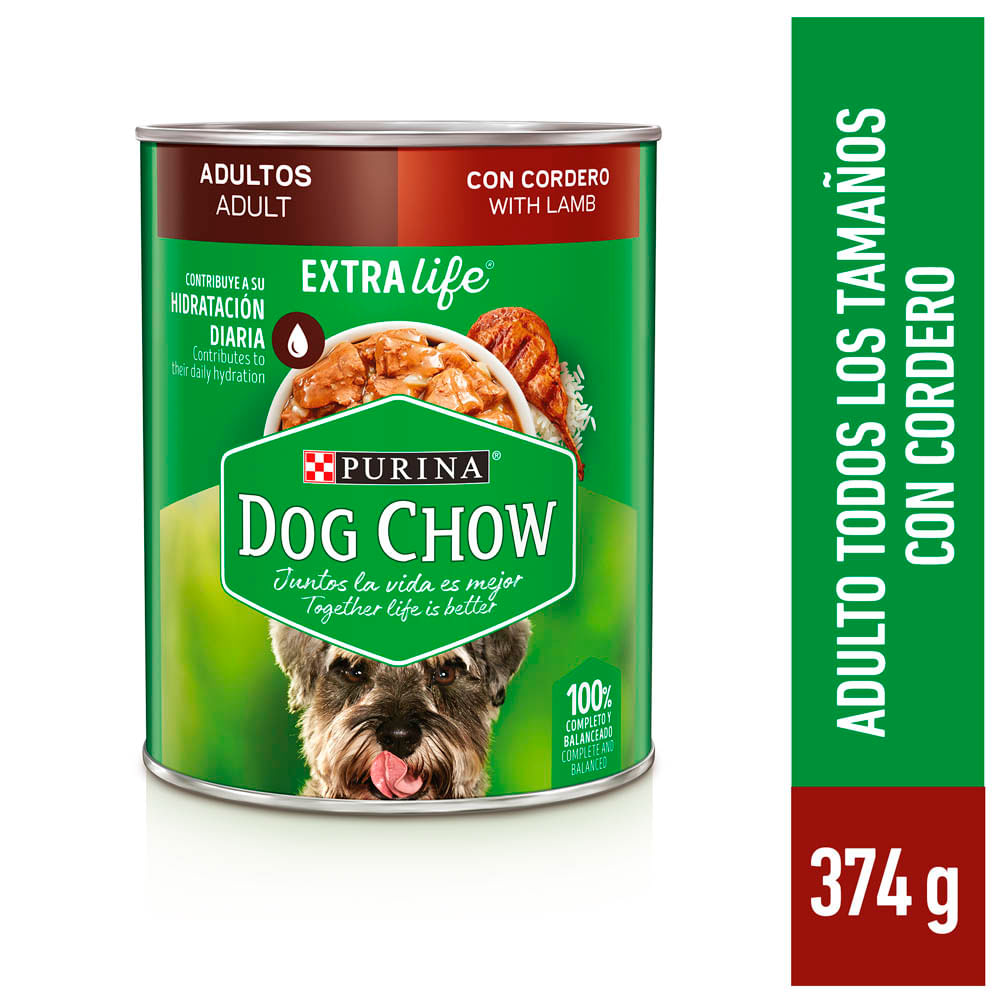 Comida para Perros DOG CHOW Adultos Cordero y Arroz Lata 374g