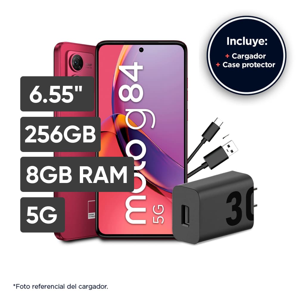 Smartphone MOTOROLA G84 6.55" 8GB 256GB 50MP+8MP Viva Magenta