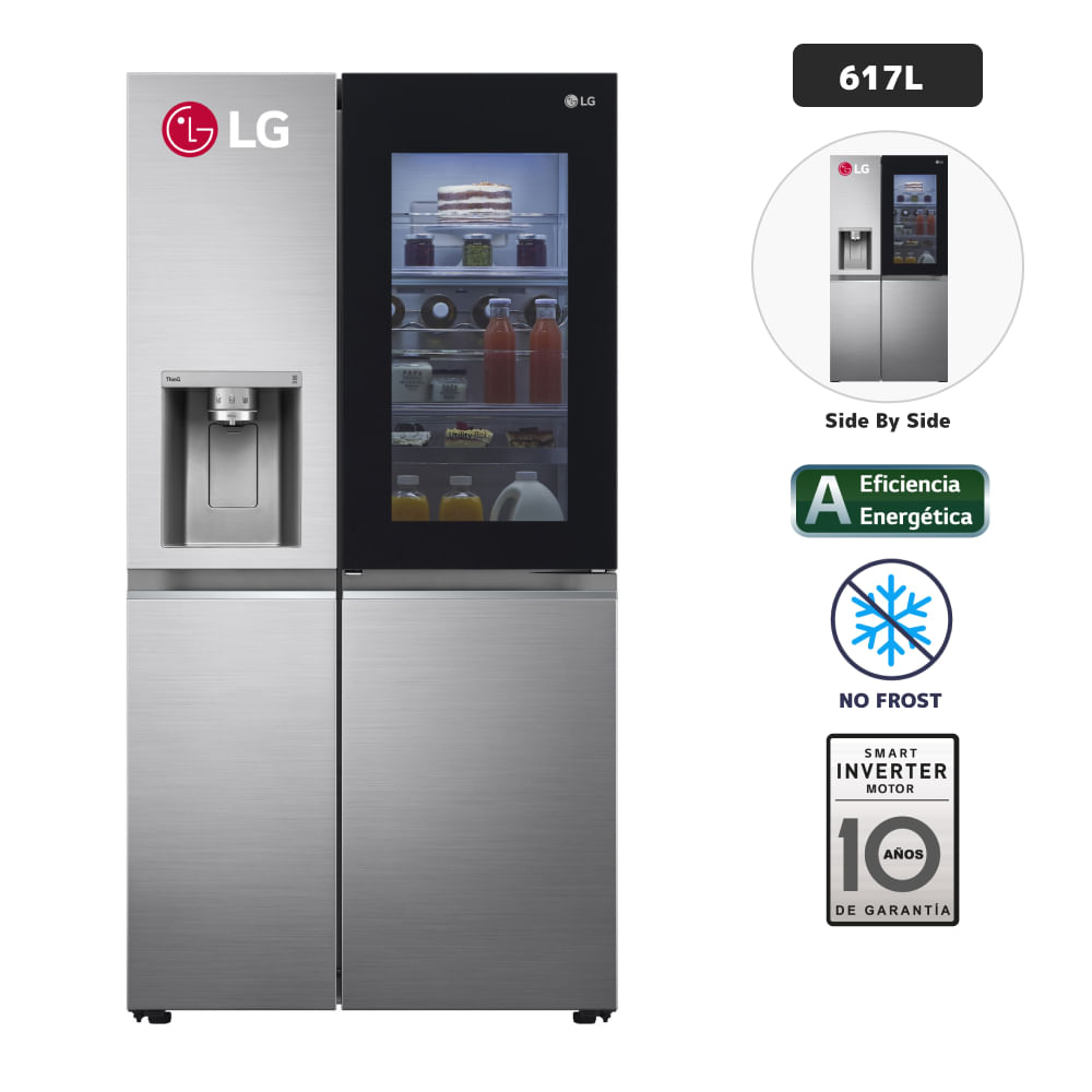 Refrigeradora LG 617L No Frost GS66SXN Plateado