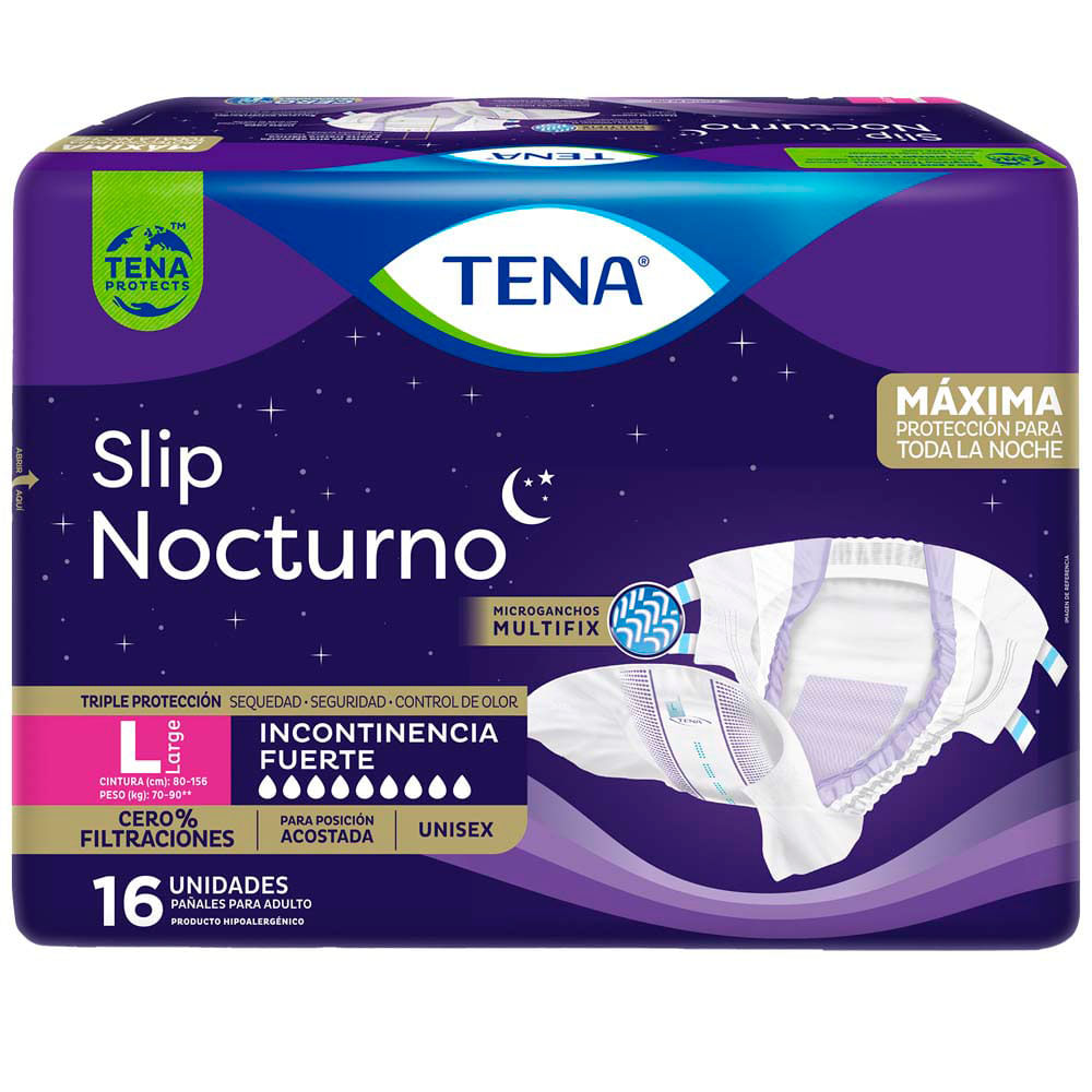 Pañal para Adulto TENA Slip Nocturno Talla L Paquete 16un