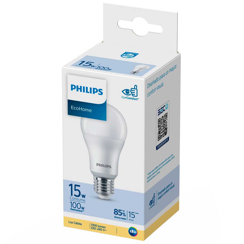 Foco Ecohome Led 15W Luz Calida PHILIPS