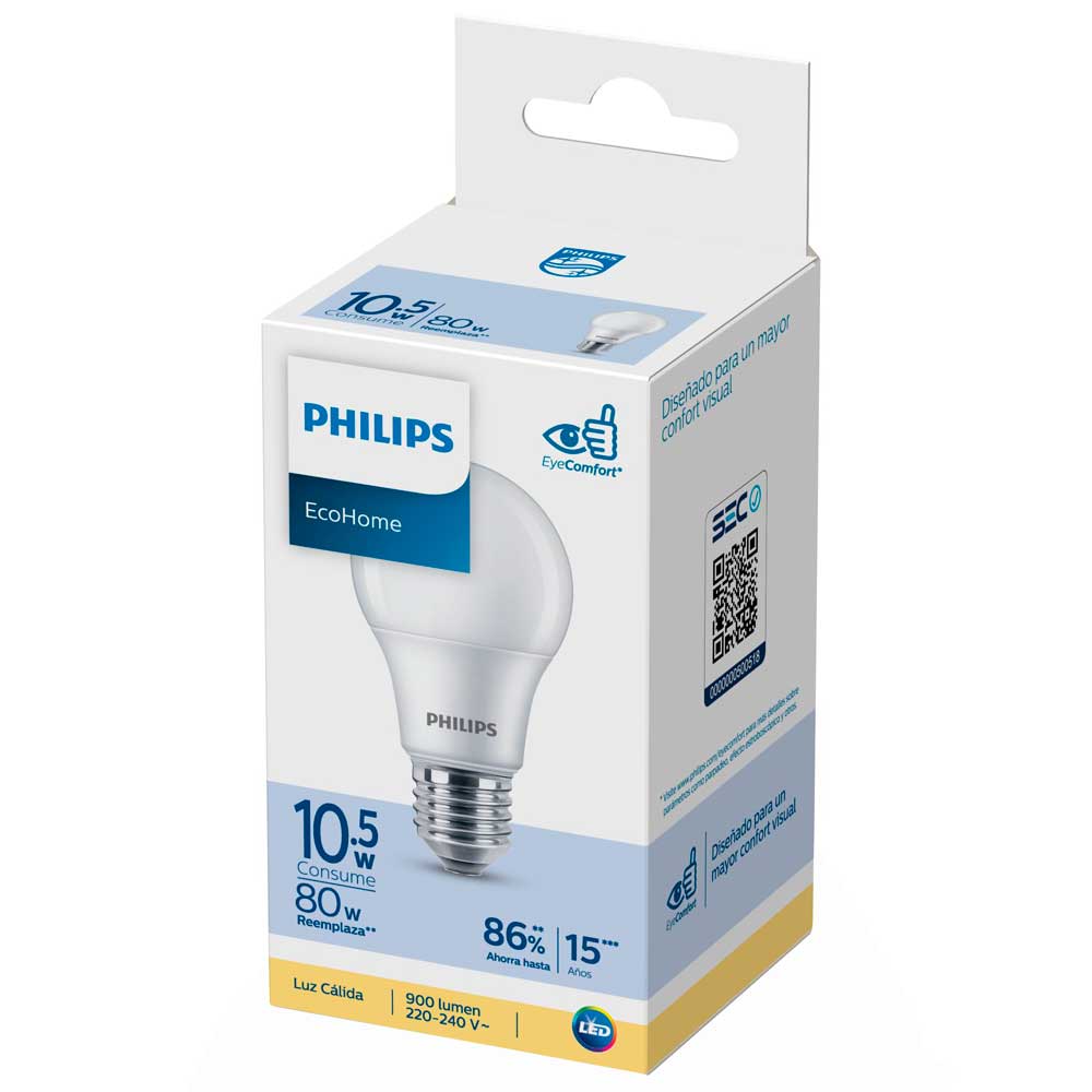 Foco Ecohome Led 10.5W Luz Calida PHILIPS