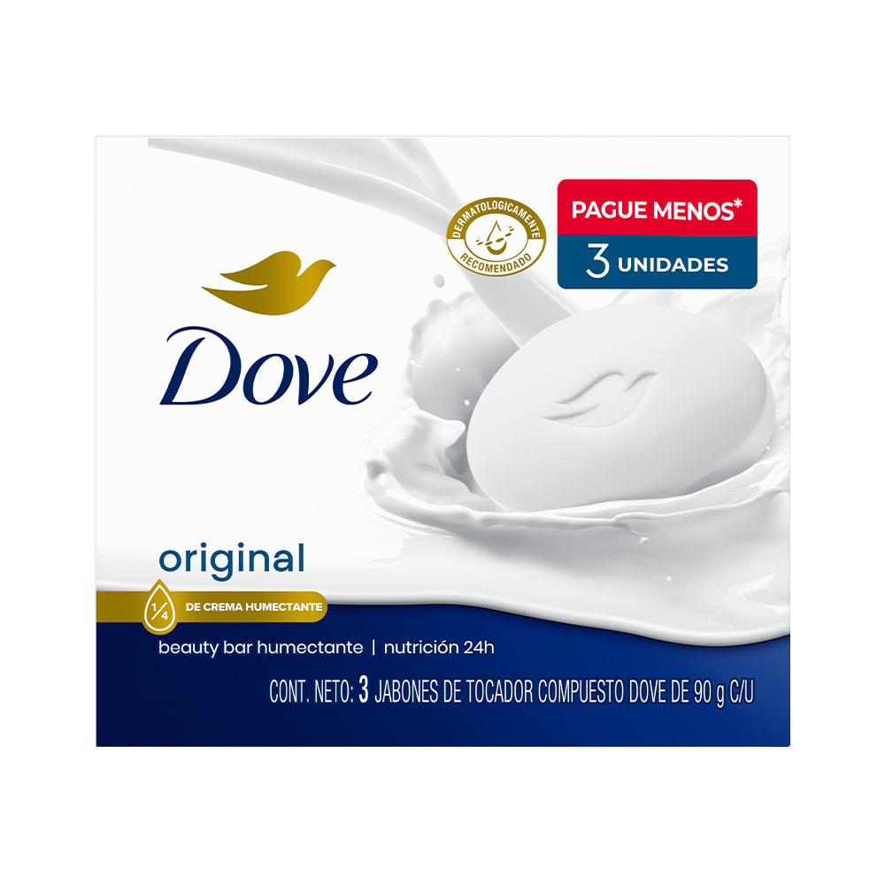 Jabón de Tocador DOVE Original 90g Paquete 3un