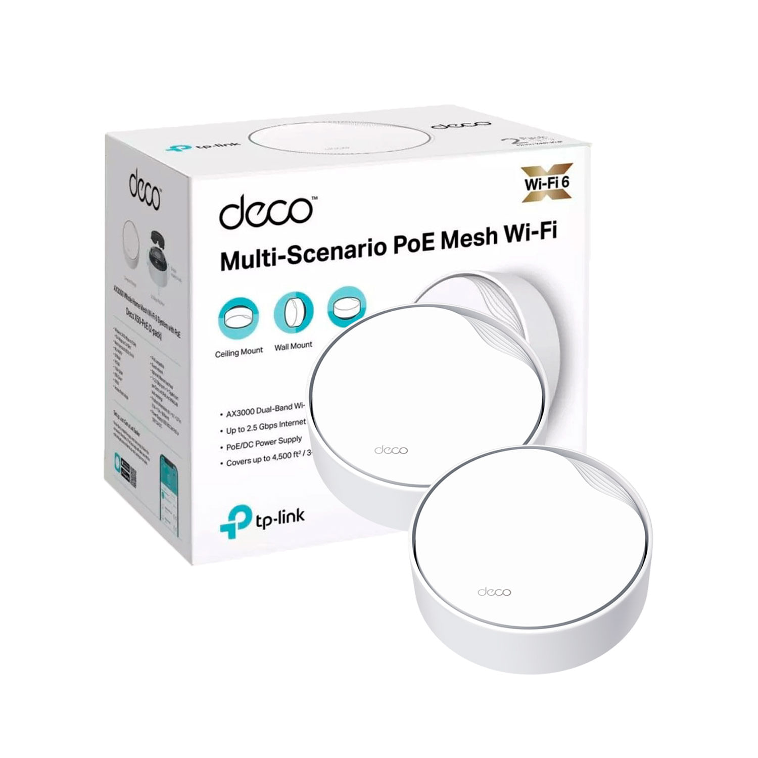 Sistema Mesh Tp Link Deco X50 PoE 2 pack Wifi 6 AX3000