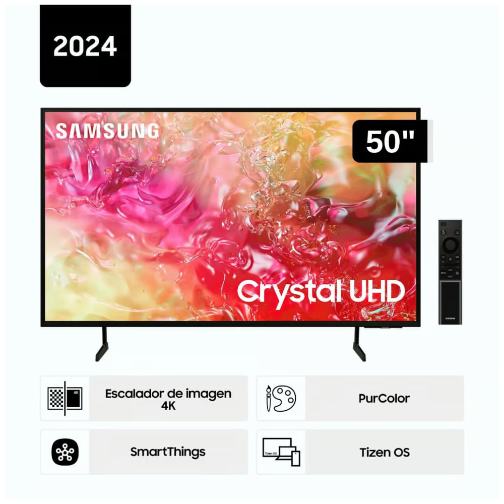 Televisor Samsung LED 50'' Crystal UHD 4K 50DU7000 Tizen OS Smart TV