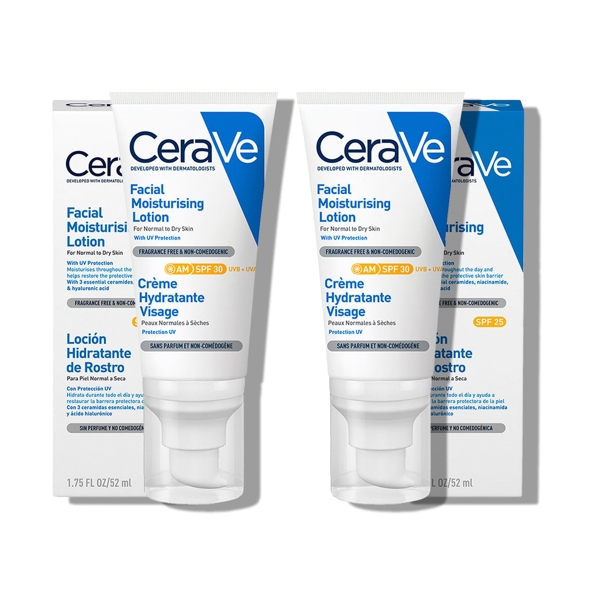 Cerave Crema Hidratante Facial SPF 30 AM 52ml 2 Unidades