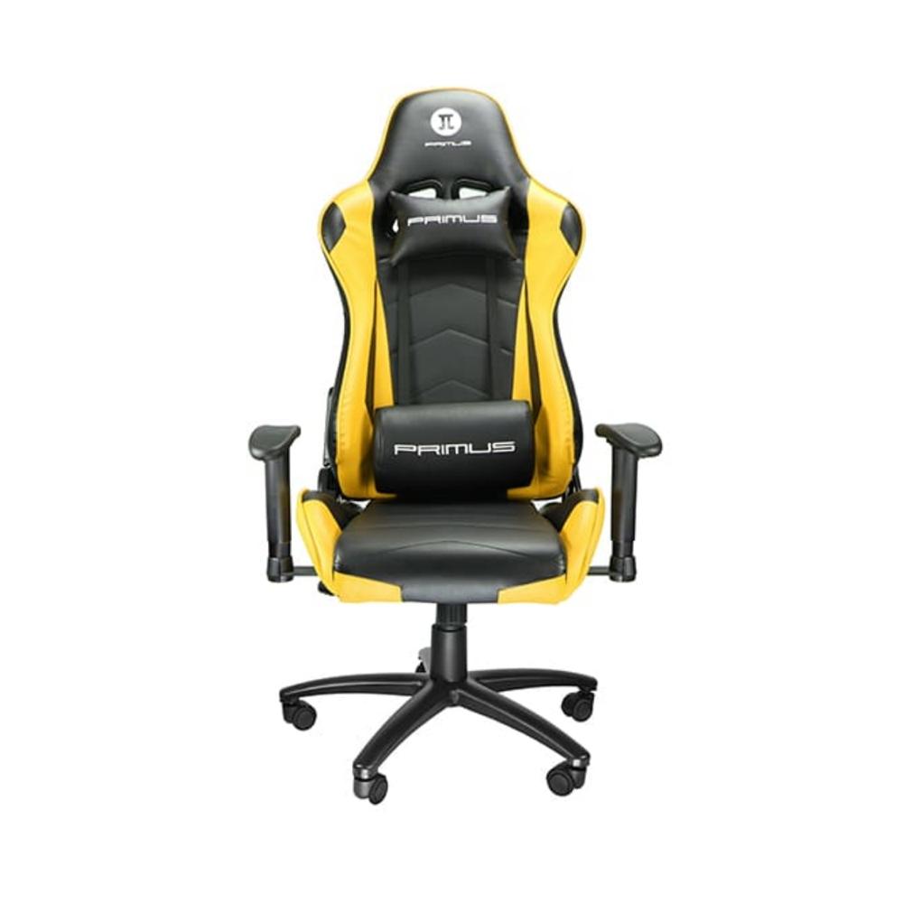 Silla Gamer Primus Gaming Chair THRONOS 100T Amarillo-Negro Sop 120kg