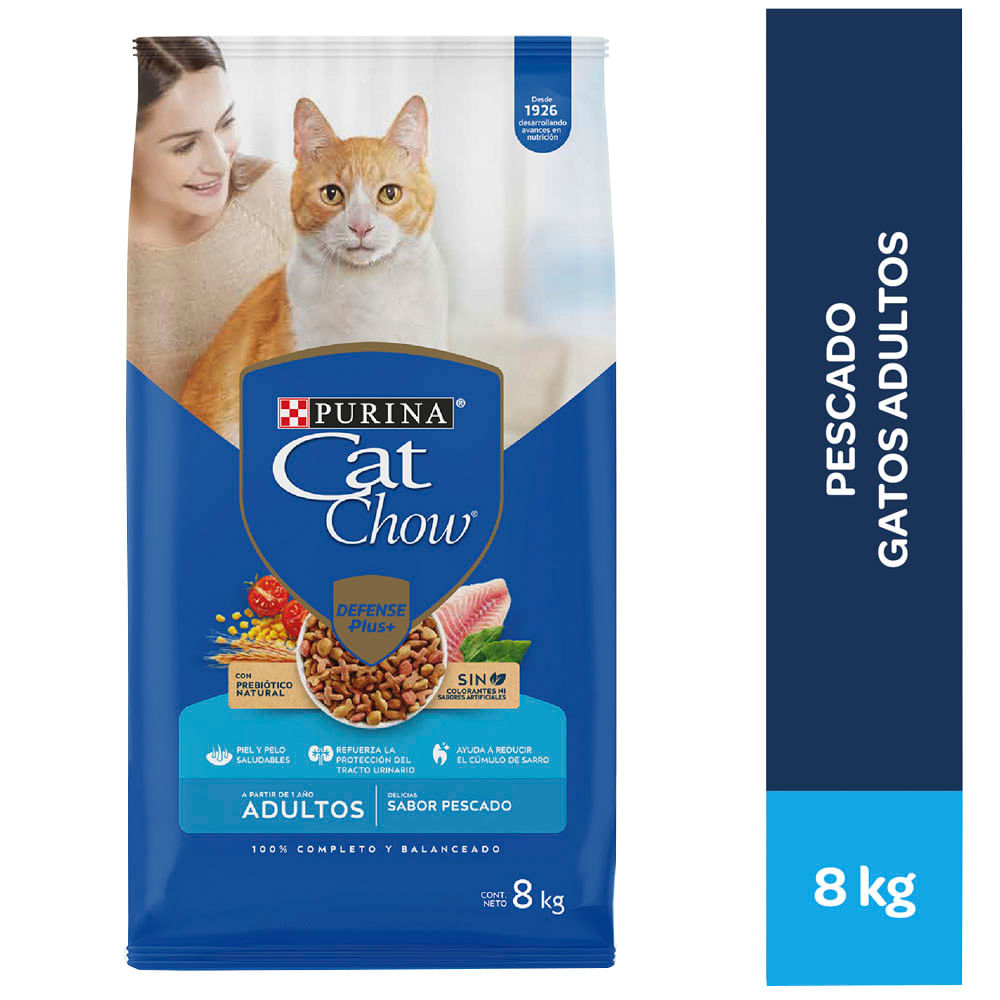 Alimento para Gatos CAT CHOW Adulto Sabor Pescado  en Bolsa de 8kg