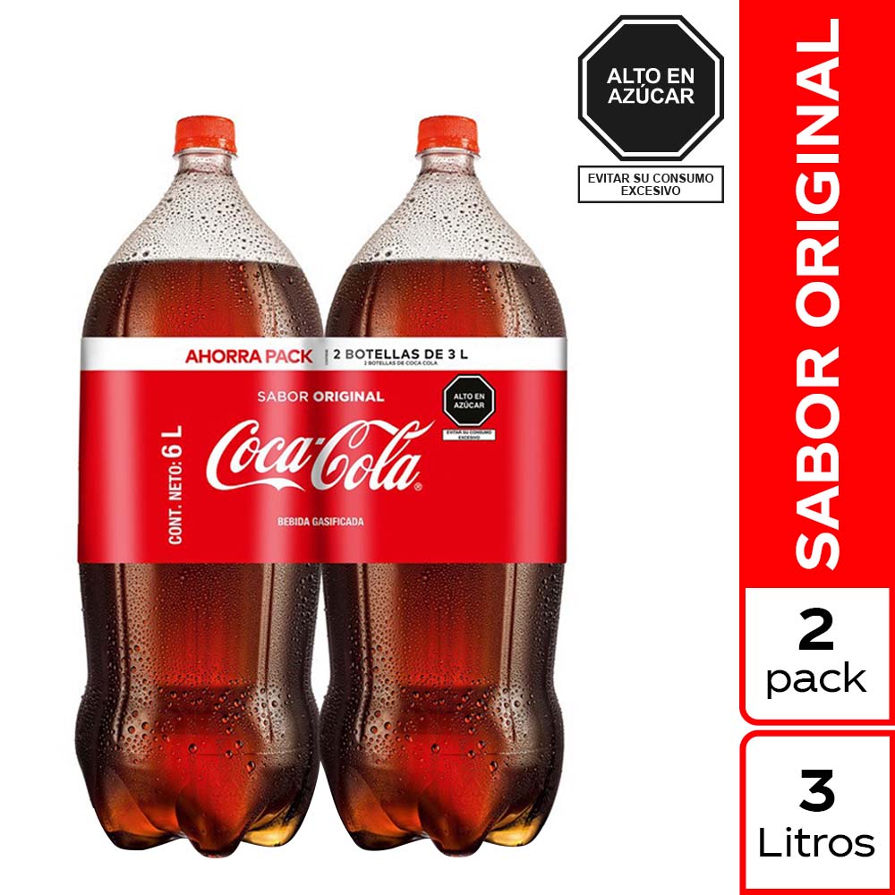 Gaseosa COCA COLA Sabor Original Botella 3L Two Pack