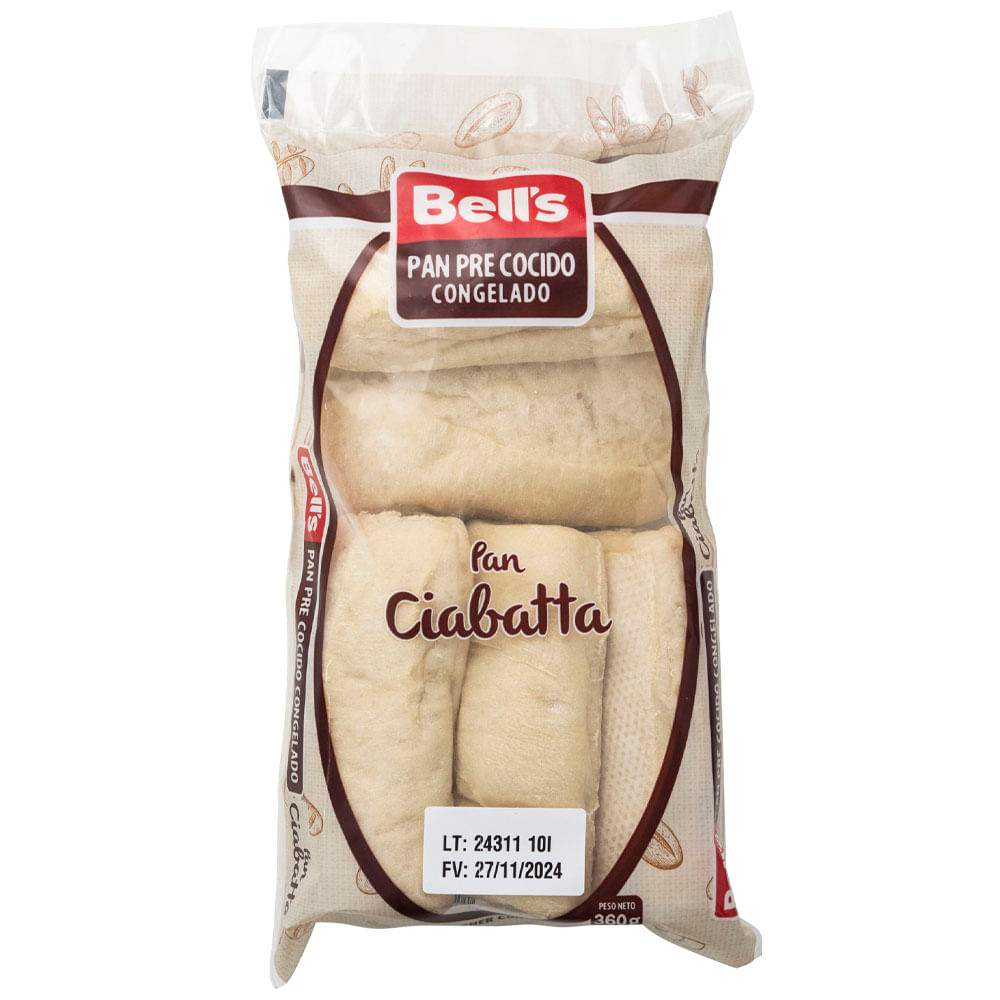 Pan Ciabatta Precocido Congelado BELL'S Bolsa 5un