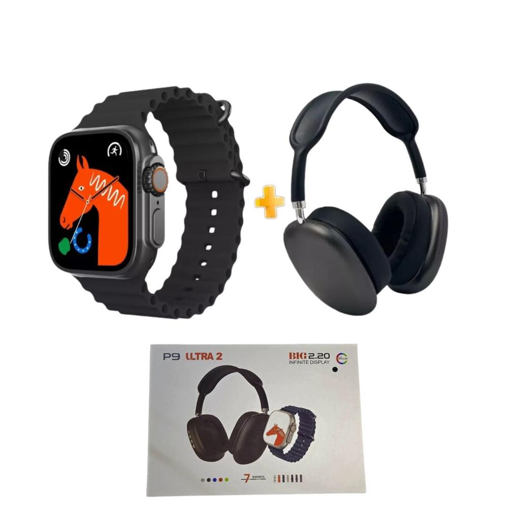 Set Audifonos P9 Plus Max con Reloj Smartwatch con 7 Correas