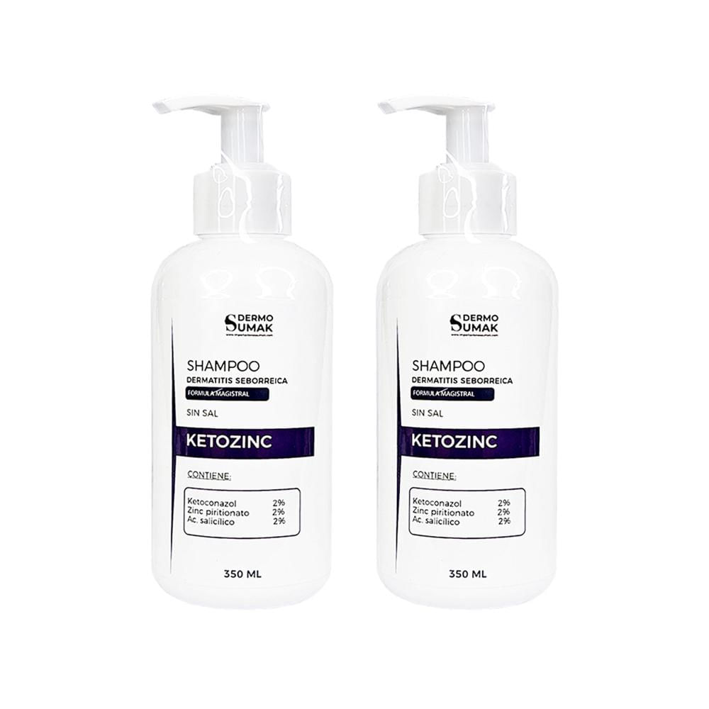 Shampoo Sin Sal Ketozinc Derma Prex Cabello Graso 350ml 2 Unidades