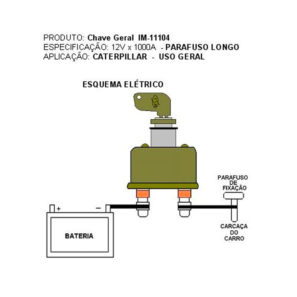 Corta Corriente Marilia 12v 24v 1000A Metal Caterpillar