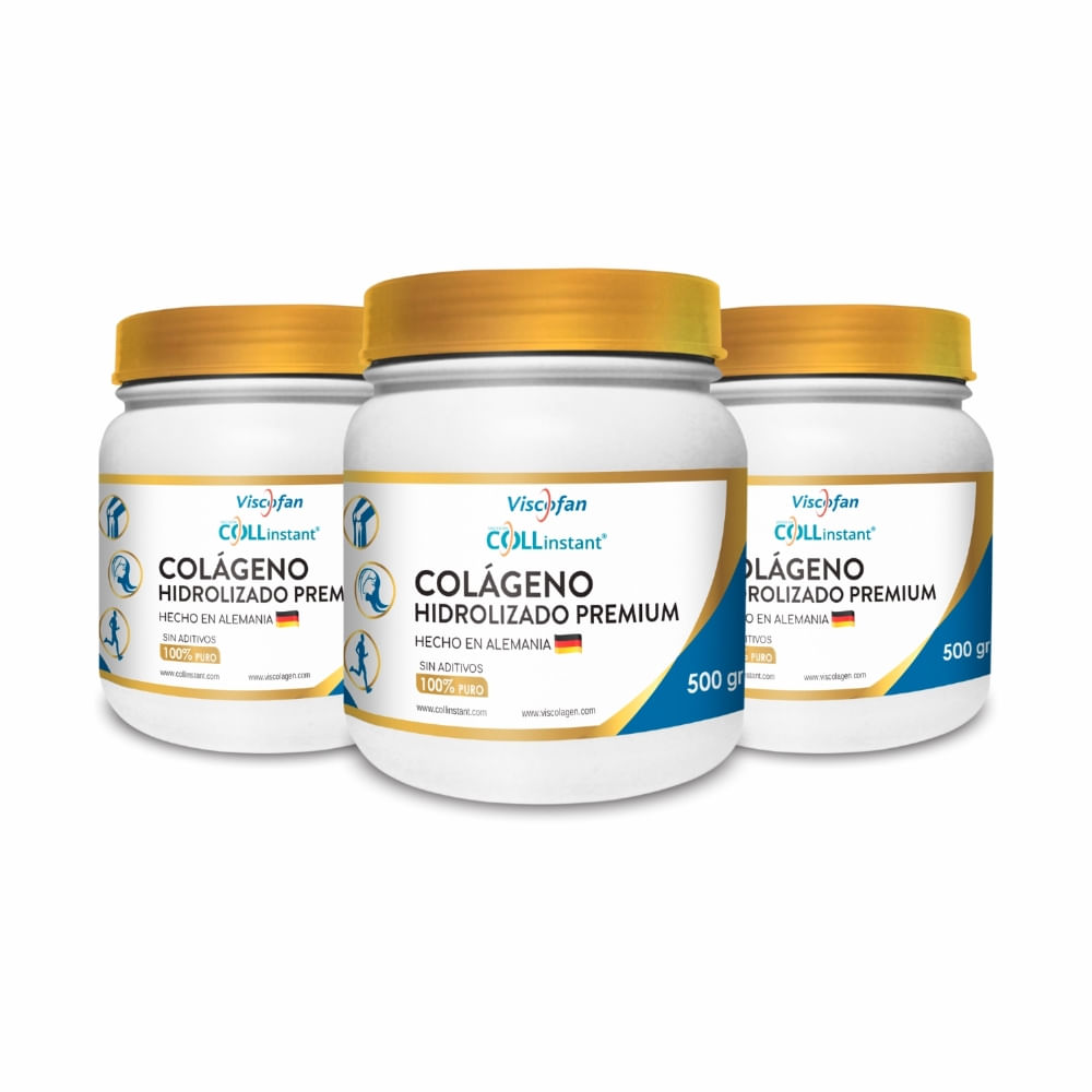 Colageno Hidrolizado Aleman Ultra Premium Viscofan Collinstant 500gr+500+500GR