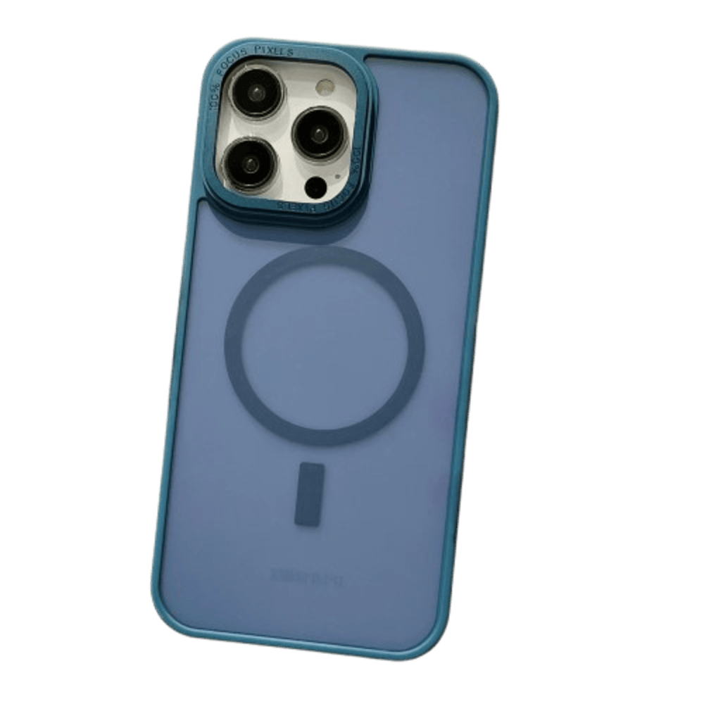 Funda para iPhone 15 Plus Magsafe Ahumado Mate Antishock Azul Resistente a Caidas y Golpes