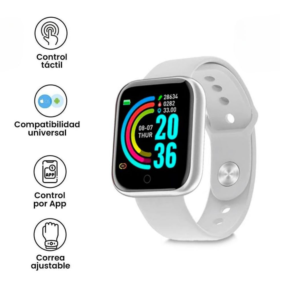 Reloj Inteligente Smartwatch Fit D20 Blanco