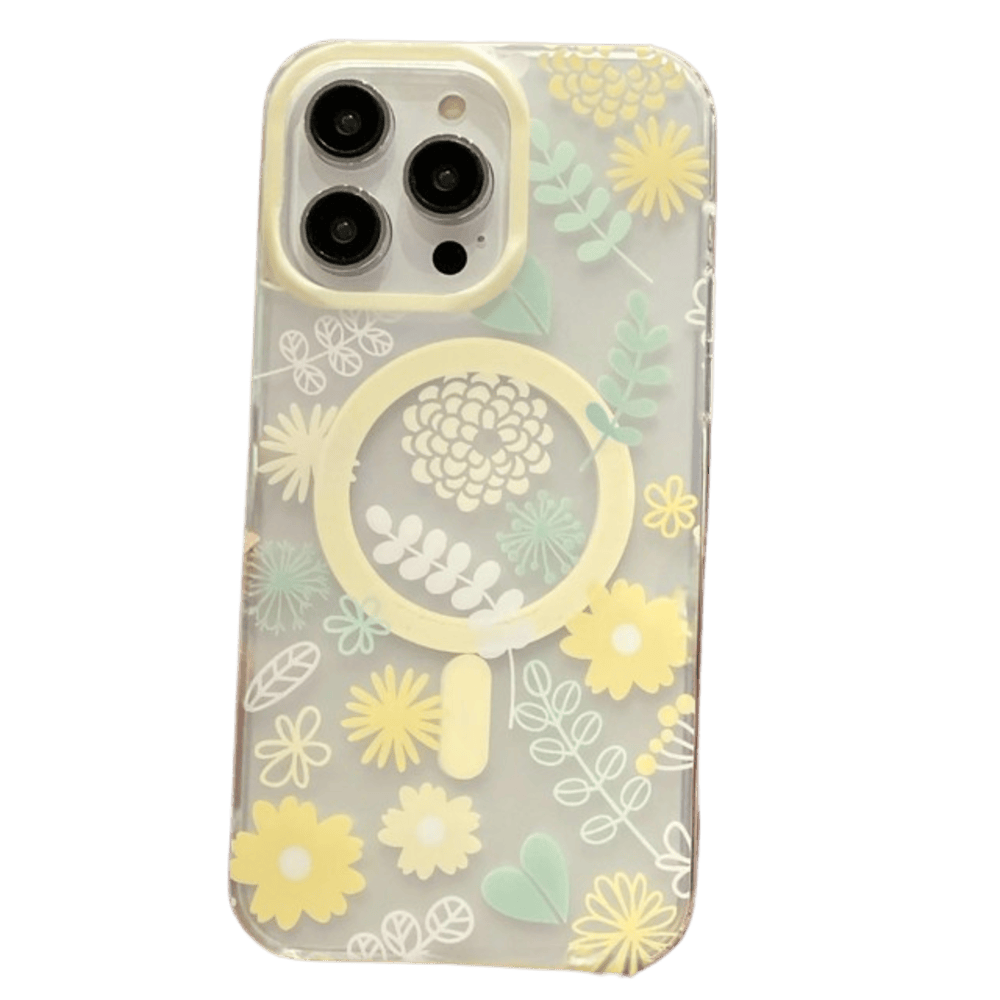 Funda para iPhone 12 Pro Max Magsafe Flower Antishock Yellow Resistente a Caídas y Golpes