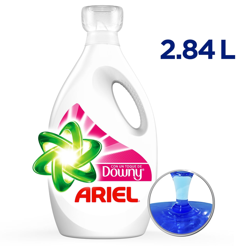 Detergente Líquido ARIEL con un Toque de DOWNY Botella 2.84L