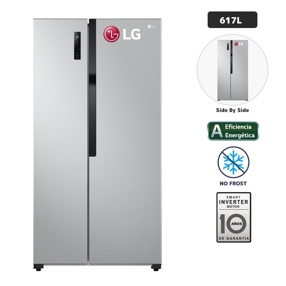 Refrigeradora LG 509L No Frost LS51BPP Plateado