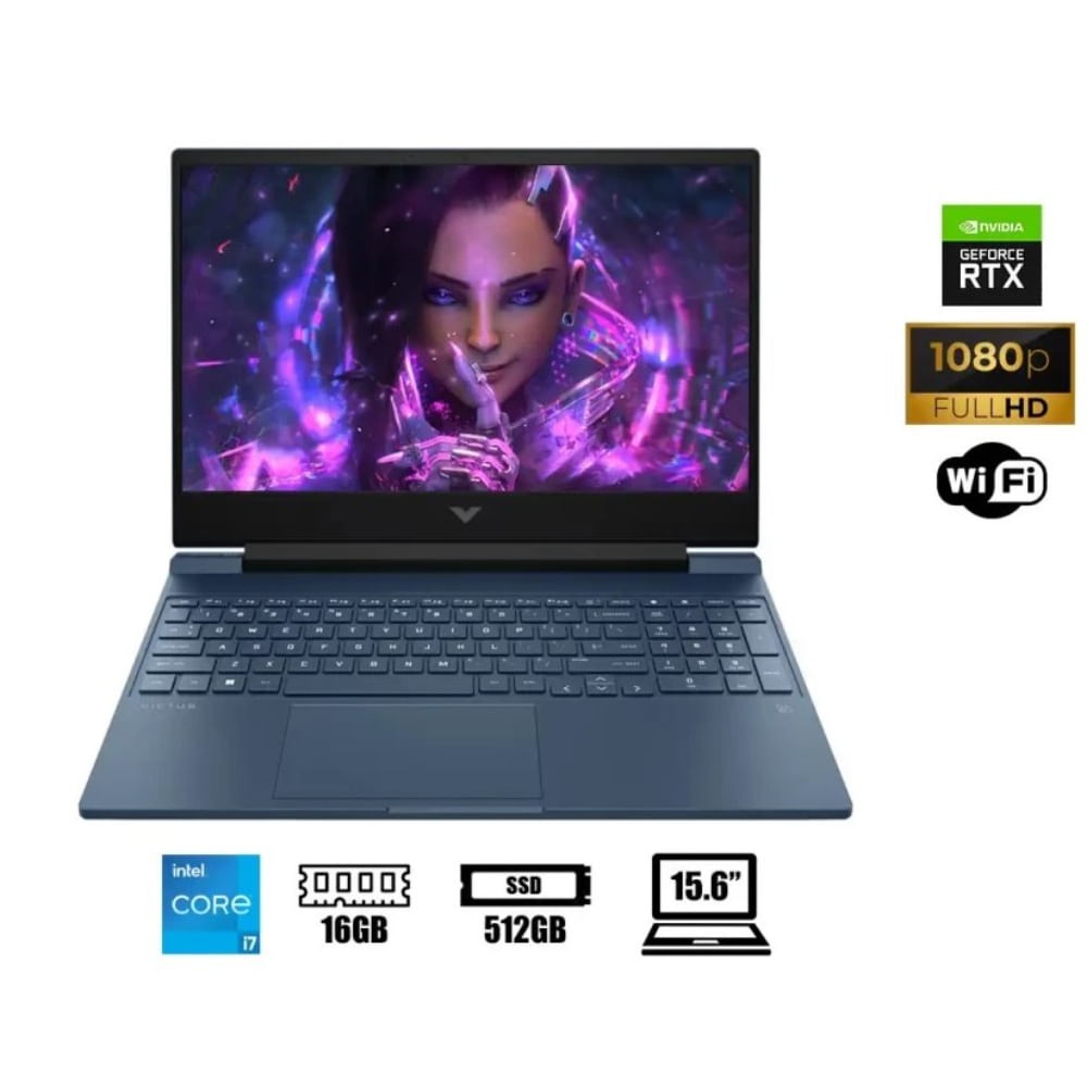 Laptop Victus 15 Gaming 15-Fa1657 Core I7 13620h 16gb Ram 512gb Ssd 15.6 144hz Nvidia Rtx 4060 8gb