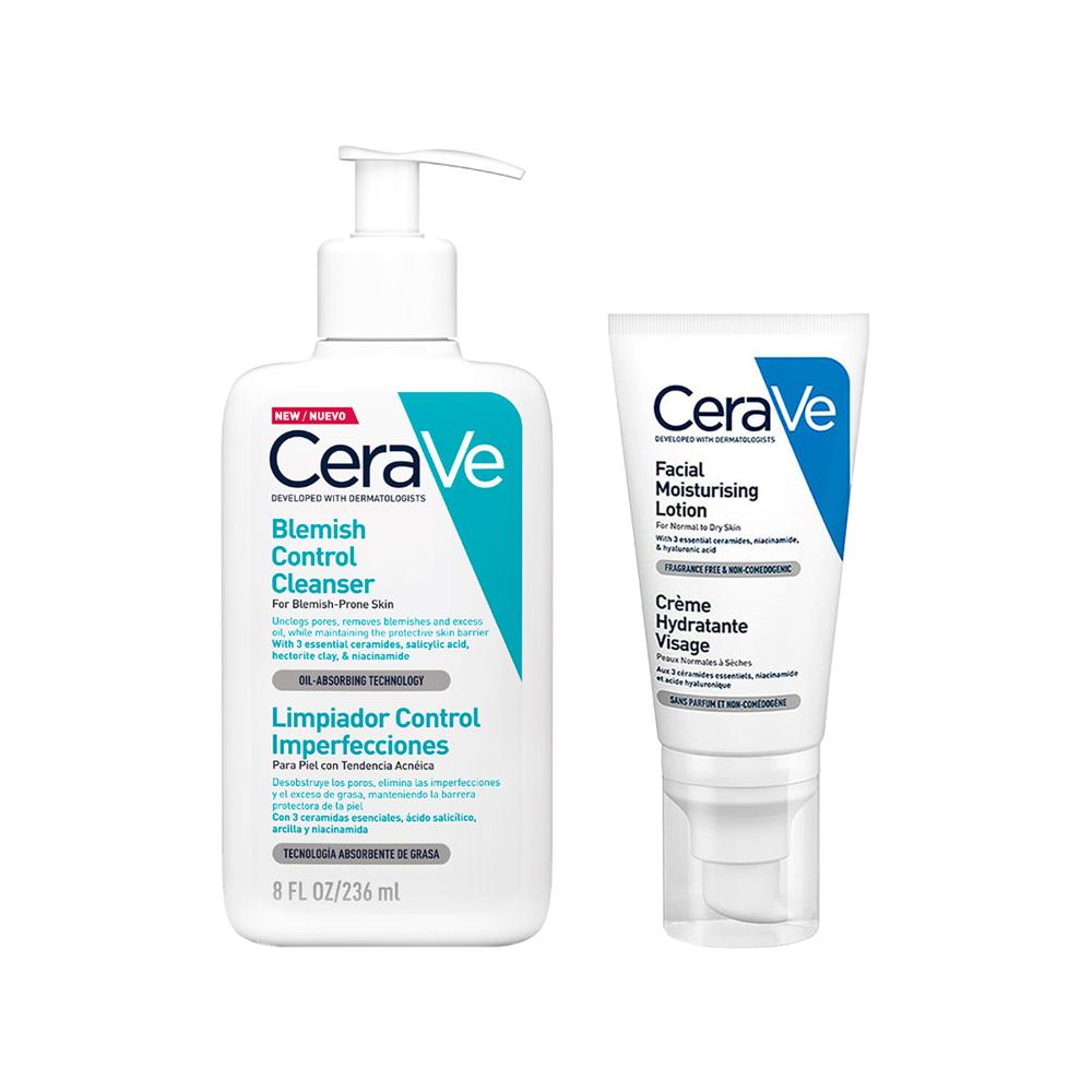 Duo Cerave Limpieza Piel Grasa e Hidratacion Nocturna