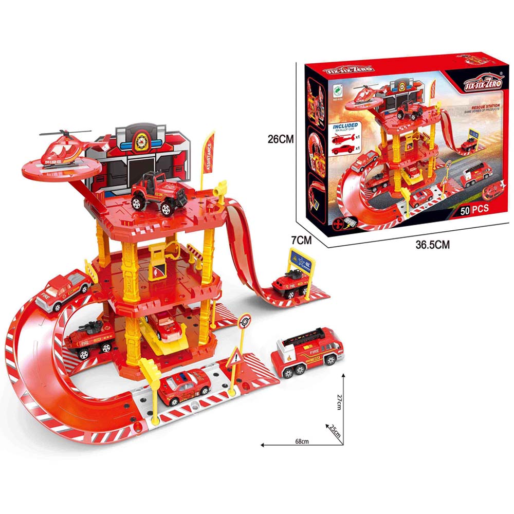 Set Estación De Bombero JIN MEI TAI 50 Pcs 660-A30