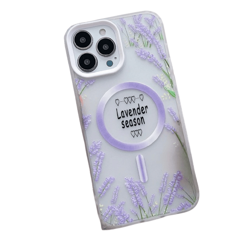 Funda para iPhone 12 Pro Magsafe Flower Antishock Morado Resistente a Caídas y Golpes