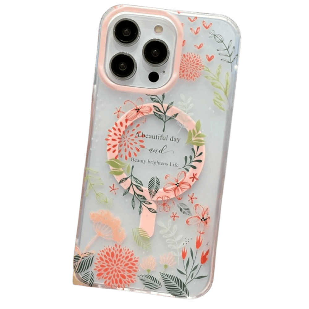 Funda para iPhone 12 Pro Magsafe Flower Antishock Rosa Resistente a Caídas y Golpes