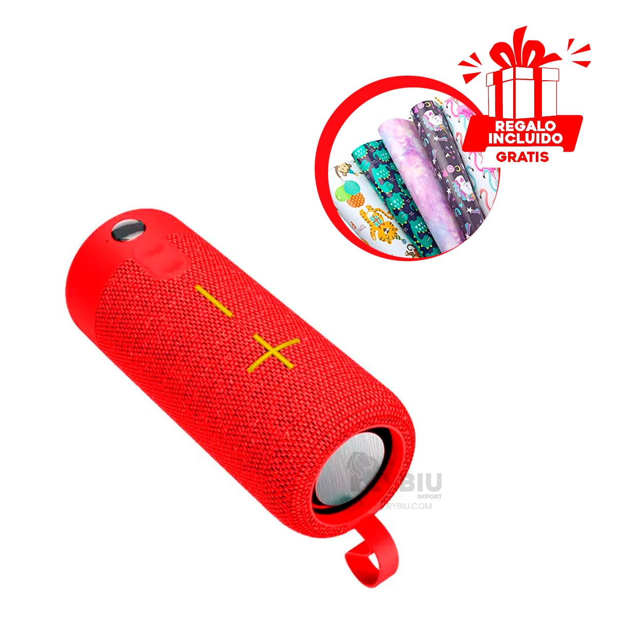 Bocina con Conexion Bluetooth en Rojo Y+Post-it adhesivos