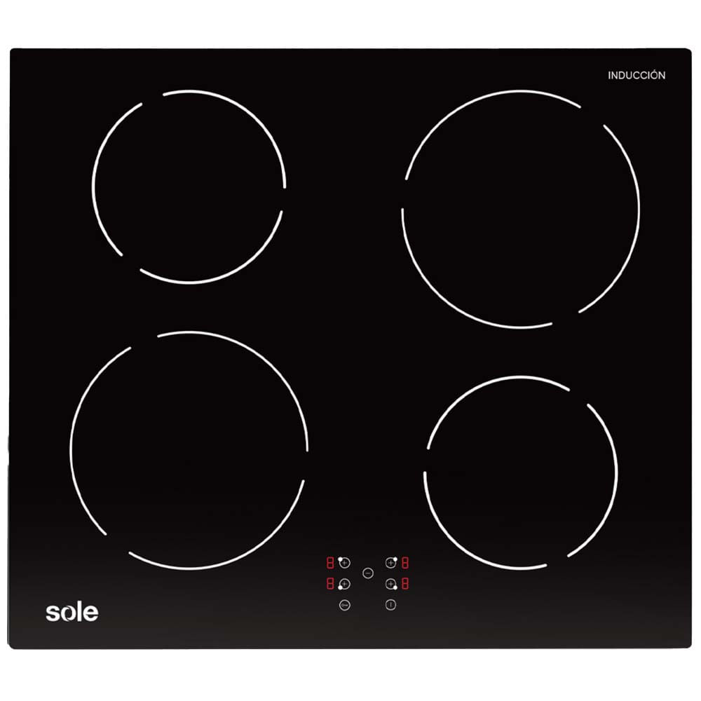 Cocina Empotrable Eléctrica SOLE 4 Quemadores Inducción SOLCO072 Negro