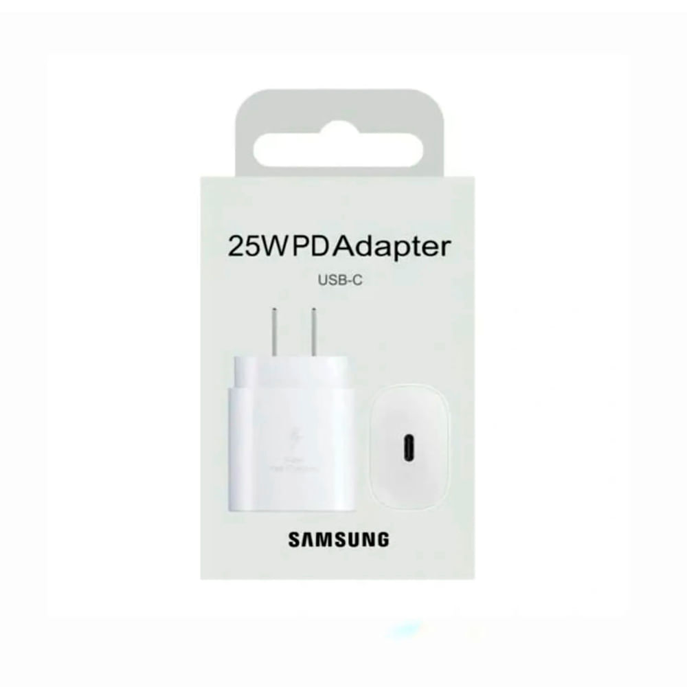 Cargador Samsung 25W Adaptador para Galaxy S22, S22 Plus, S22 Ultra - Blanco