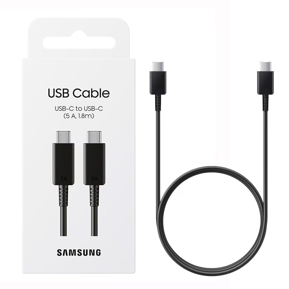 Samsung Cable Usb C 5a 1.8m Para Galaxy A53 A13 A33 A73 A23 Negro