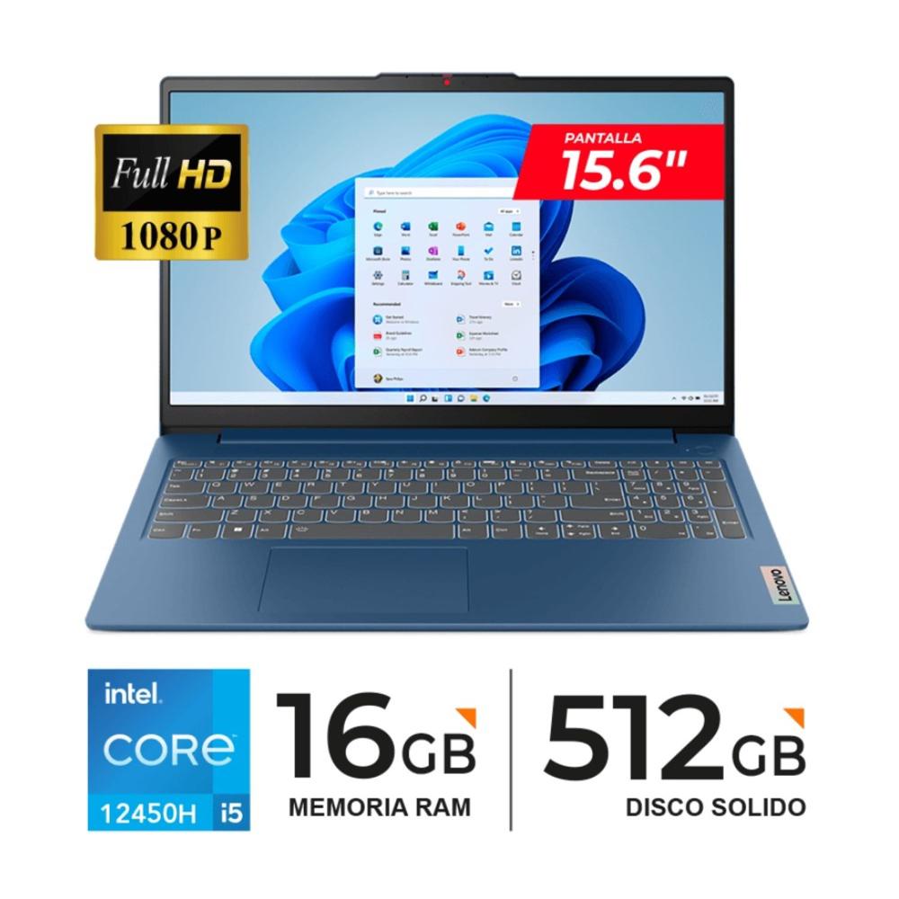 Laptop Lenovo Ideapad Slim 3 15IAH8 Core I5 12450H 16gb 512gb 15.6 FHD Color Azul