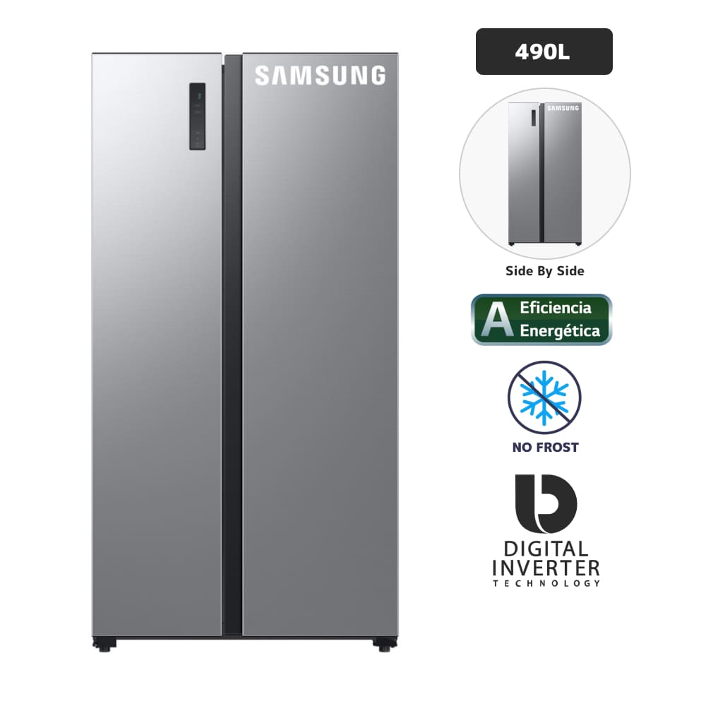 Refrigeradora SAMSUNG 490L No Frost RS52B3000M9 Gris